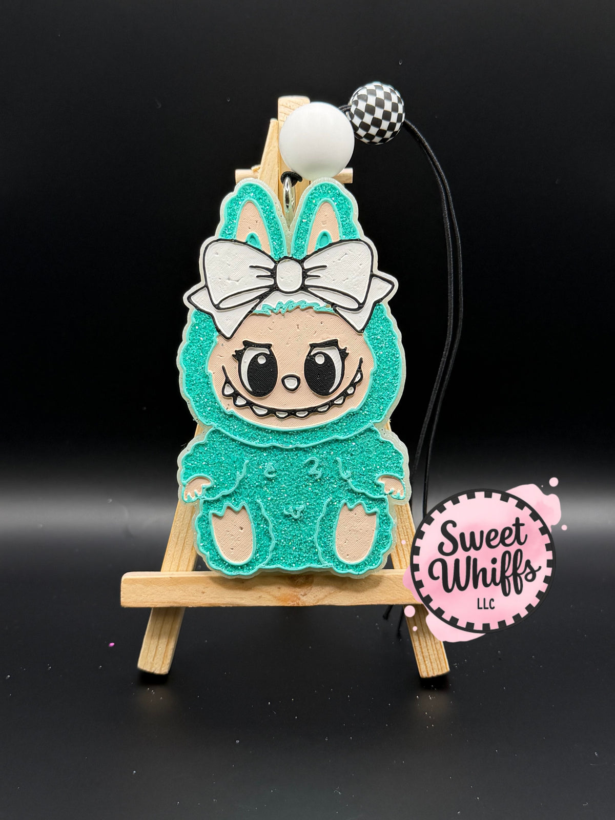 Teal Glitter Labubu