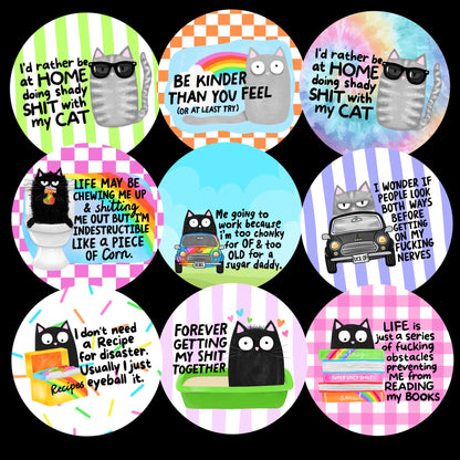 ROUND CARDSTOCK GRAB BAG / SNARKY CAT