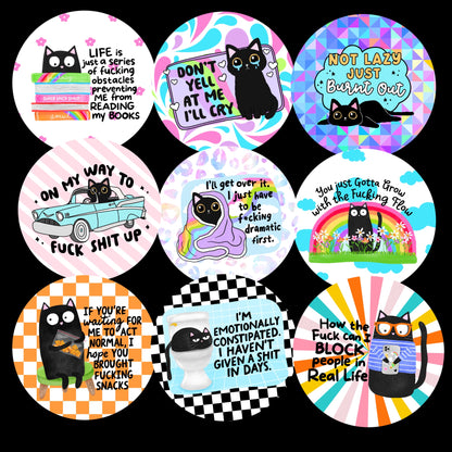 ROUND CARDSTOCK GRAB BAG / SNARKY CAT