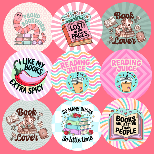 ROUND CARDSTOCK GRAB BAG / BOOKISH