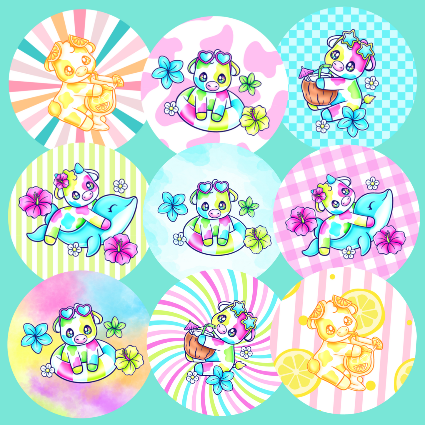 ROUND CARDSTOCK GRAB BAG / SUMMER COWS