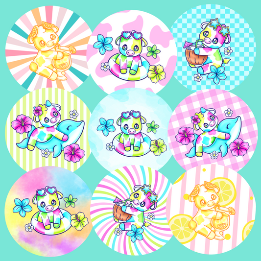 ROUND CARDSTOCK GRAB BAG / SUMMER COWS