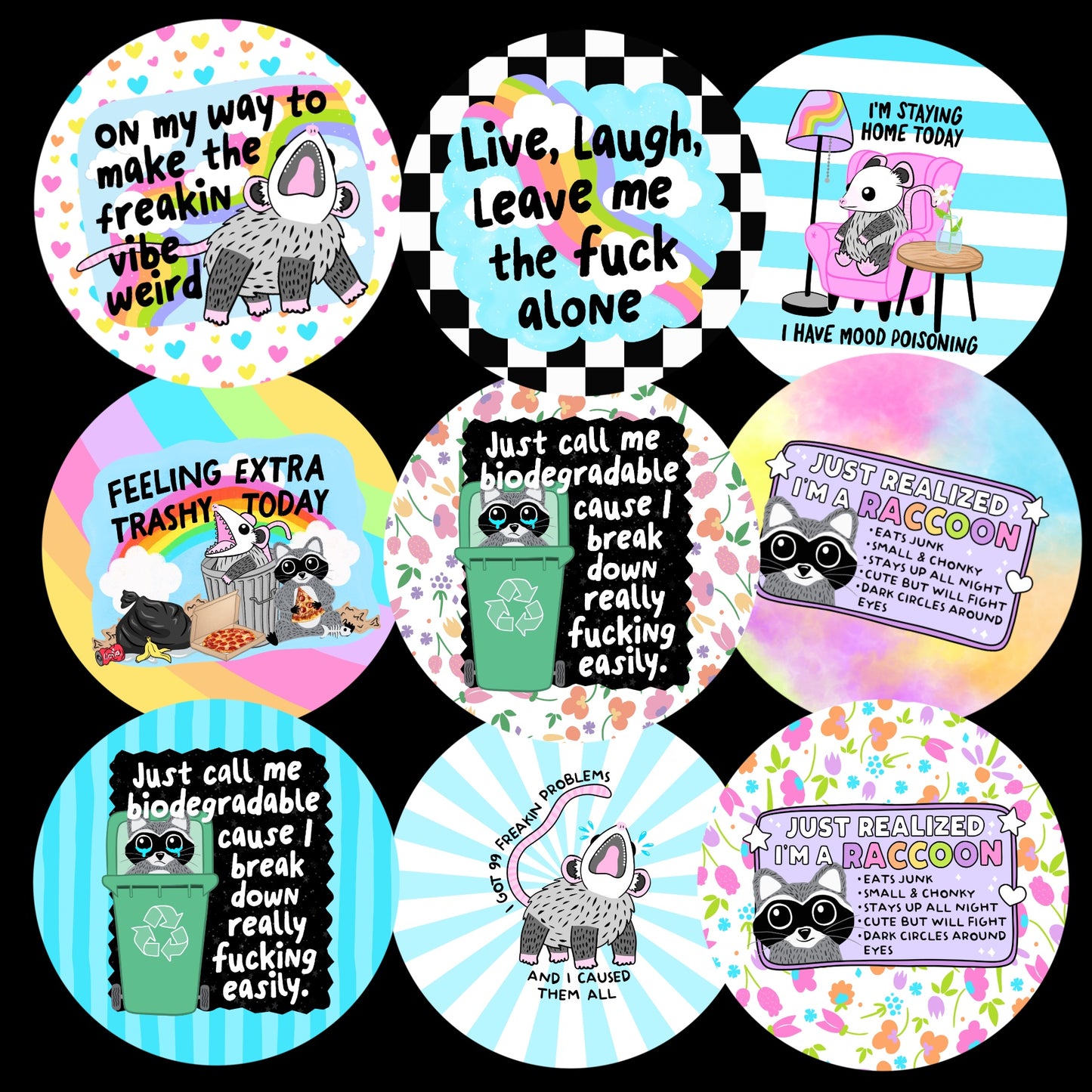 ROUND CARDSTOCK GRAB BAG / SNARKY ANIMALS