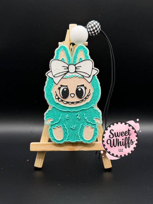 Teal Glitter Labubu
